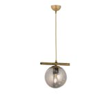 Lambadar Modern Füme Glop Camlı Sıralı Tekli Gold Sarkıt Avize Gold Tek Ebat 34 X 48 0091-1Goldglopfümecam