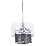 Lambadar Modern Osmanlı Külliye Motif Lazer Kesim Beyaz Siyah Tekli Sarkıt Avize Beyaz-Siyah Tek Ebat Unisex 3555-Kulliyebeyazsiyah