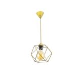 Lambadar Modern Spor Kare Geometrik Tekli Eskitme Metal Sarkıt Avize Nocolor-290C17B6 Tek Ebat 3526-1Eskkarecamsiz