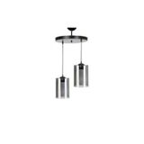 Lambadar Modern Spor Model 2'Lü Füme Hakiki Cam Sarkıt Avize Siyah Tek Ebat 35 X 90 3568-2Blkyuvfümecam