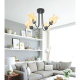 Lambadar Özel Tasarım Kıvrımlı Model Modern Avize - Siyah - Bal Rengi - 4