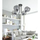 Lambadar Özel Tasarım Kıvrımlı Model Selçuklu Motif Avize - Siyah - 4