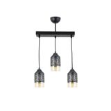 Lambadar Papatya Desen Spor Model Modern Avize Siyah Tek Ebat 3595-3Blkdikbalcam