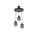 Lambadar Papatya Desen Spor Model Modern Avize Siyah Tek Ebat 3595-3Blkyuvbalcam