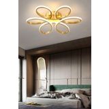 Lambadar Papatya Model Plafonyer Modern Led Beyaz Işık Ultra Power Led Avize Salon Mutfak Oda Hol Ledli Avize Gold Tek Ebat 45 X 45 0007-Papatya-Gold-Plafonyer