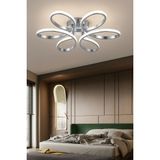 Lambadar Papatya Model Plafonyer Modern LED Beyaz Işık Ultra Power LED Avize Salon Mutfak Oda Hol Ledli Avize - Krom