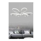 Lambadar Papatya Model Sarkıt Modern Led Beyaz Işık Ultra Power Led Avize Salon Mutfak Oda Hol Ledli Avize Krom Tek Ebat 45 X 45 0008-Papatya-Krom-Sarkit
