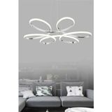 Lambadar Papatya Model Sarkıt Modern LED Beyaz Işık Ultra Power LED Avize Salon Mutfak Oda Hol Ledli Avize - Krom