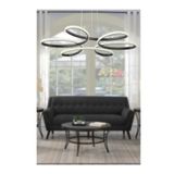 Lambadar Papatya Model Sarkıt Modern Led Beyaz Işık Ultra Power Led Avize Salon Mutfak Oda Hol Ledli Avize Siyah Tek Ebat 45 X 45 0008-Papatya-Blk-Sarkit