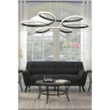 Lambadar Papatya Model Sarkıt Modern LED Beyaz Işık Ultra Power LED Avize Salon Mutfak Oda Hol Ledli Avize - Siyah