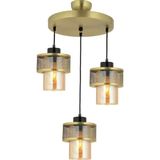 Lambadar Pulsar Model Modern Üçlü Sarkıt Avize - Gold - Bal Rengi - 3