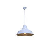Lambadar Retro Rustik Model Modern Metal Tekli Sarkıt Siyah Avize Beyaz/Gold Tek Ebat 3506-Svm14Wg