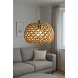 Lambadar Ring Model Tekli Rattan Bambu Modern Tasarım İskandinav Bohem Sarkıt Avize