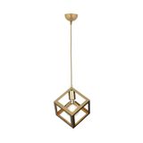 Lambadar Rustik Model Geometrik Sarkıt Metal Küp Avize Gold Tek Ebat 3528-1Goldd