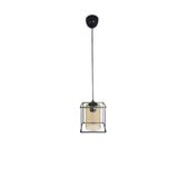 Lambadar Rustik Retro Model Geometrik Sarkıt Metal Kare Avize Siyahbal Tek Ebat 3504-1Blkkarebalboru
