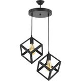 Lambadar Rustik Retro Model Geometrik Sarkıt Metal Küp Avize - Antik Kaplama