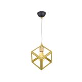 Lambadar Rustik Retro Model Geometrik Sarkıt Metal Küp Avize Gold Tek Ebat Unisex 3528-1Gold