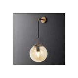 Lambadar Sarkıt Modern Glop Camlı Aplik Goldbal Tek Ebat 3523-1Goldsarkitaplikglopbalcam