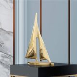 Lambadar Sawo Yelkenli Pirinç Dekoratif Obje Gold