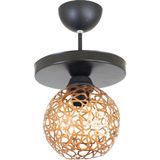 Lambadar Selçuklu Top Motif Yıldız Ferforje Model Retro Rustik Plafonyer Avize - Bakır - Siyah - 1