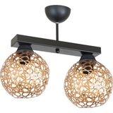 Lambadar Selçuklu Top Motif Yıldız Ferforje Model Retro Rustik Plafonyer Avize - Bakır - Siyah - 2