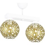 Lambadar Selçuklu Top Motif Yıldız Ferforje Model Retro Rustik Plafonyer Avize - Beyaz - Gold - 2