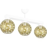 Lambadar Selçuklu Top Motif Yıldız Ferforje Model Retro Rustik Plafonyer Avize - Beyaz - Gold - 3