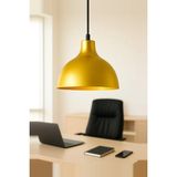 Lambadar Shine Metal Tekli Sarı Sarkıt Avize Retro Rustik Model Modern Endüstriyel Mufak Hol Ofis Cafe Avize - Gold