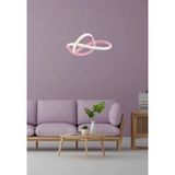 Lambadar Sonsuzluk Model Tekli Sarkıt LED Beyaz Işık Ultra Power LED Avize Salon Mutfak Oda Hol Ledli Avize - Pembe