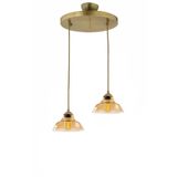 Lambadar Special Model Ikili Gold Modern Bal Camlı Sarkıt Avize Gold2 Tek Ebat 30 X 70 3507-2Yuvgoldgbalcam
