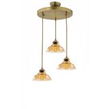 Lambadar Special Model Üçlü Gold Modern Bal Camlı Sarkıt Avize Gold3 Tek Ebat 30 X 70 Lmbdr3507-3Yuvgoldgbalcam