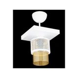 Lambadar Tekli Bal Cam Kafes Model Modern Plafonyer Avize Beyaz_3 Tek Ebat 3541-1Whtkarekafesbalcam