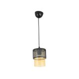 Lambadar Tekli Bal Cam Kafes Model Modern Sarkıt Avize Siyah Tek Ebat 3540-1Blkkafesbalcam