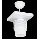 Lambadar Tekli Beyaz Cam Kafes Model Modern Plafonyer Avize - 1