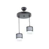 Lambadar Tekli Beyaz Cam Kafes Model Modern Sarkıt Avize Siyah Tek Ebat 3540-2Blkyuvkafesbeyazcam