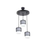 Lambadar Tekli Beyaz Cam Kafes Model Modern Sarkıt Avize Siyah Tek Ebat 3540-3Blkyuvkafesbeyazcam