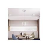 Lambadar Tekli Halka Sarkıt Modern Led Beyaz Işık Ultra Power Led Avize Salon Mutfak Oda Hol Ledli Avize Beyaz Tek Ebat 30 X 70 0009-Halka-1Wht-Sarkit