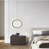 Lambadar Tekli Halka Sarkıt Modern LED Beyaz Işık Ultra Power LED Avize Salon Mutfak Oda Hol Ledli Avize - Siyah