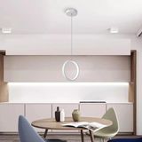 Lambadar Tekli Halka Sarkıt Modern LED Beyaz Işık Ultra Power LED Avize Salon Mutfak Oda Hol Ledli Avize