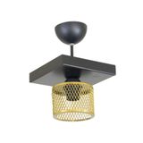 Lambadar Tekli Kafes Model Modern Plafonyer Avize Gold_3 Tek Ebat 3541-1Goldkarekafes