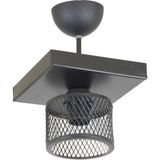 Lambadar Tekli Kafes Model Modern Plafonyer Avize - Siyah - 1