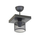 Lambadar Tekli Kafes Model Modern Plafonyer Avize Siyah_3 Tek Ebat 3541-1Blkkarekafes