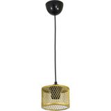 Lambadar Tekli Kafes Model Modern Sarkıt Avize - Siyah - Gold - 1