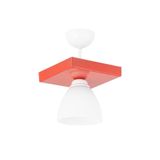 Lambadar Tekli Kare Kırmızı Spor Model Modern Avize Kirmizi Tek Ebat 3502-1Red106C1