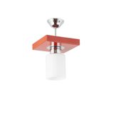 Lambadar Tekli Modern Spor Model Kare Tepsi Kırmızı Avize Kırmızı Tek Ebat 3502-1Red