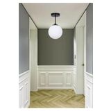 Lambadar Tekli Siyah Modern Tasarım Glop Camlı Avize Siyah Tek Ebat 30 X 60 3594-1Blkglopbeyazcam