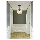 Lambadar Tekli Siyah Modern Tasarım Glop Camlı Avize Siyah2 Tek Ebat 30 X 60 3594-1Blkglopbalcam