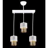 Lambadar Üçlü Bal Cam Kafes Model Modern Sarkıt Avize - Beyaz - Bal Rengi - 3
