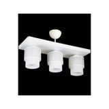 Lambadar Üçlü Beyaz Cam Kafes Model Modern Plafonyer Avize Beyaz_2 Tek Ebat 3541-3Whtdikkafesbeyazcam