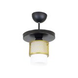 Lambadar Üçlü Beyaz Cam Kafes Model Modern Plafonyer Avize Gold Tek Ebat 3541-1Goldyuvkafesbeyazcam